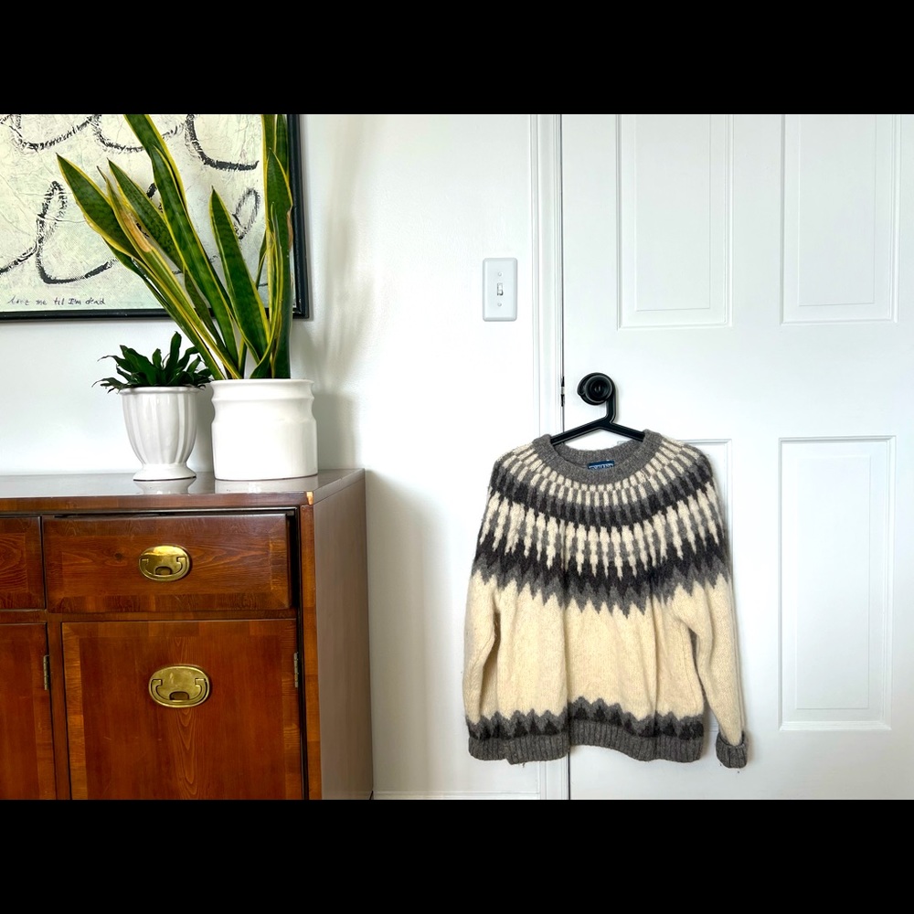 100% wool and alpaca sweater (lands end)